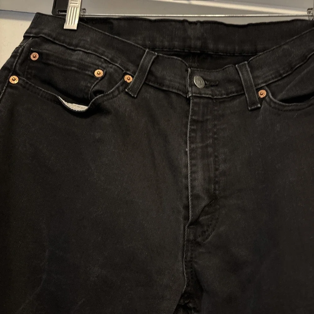 LEVI'S 511 34x32 Slim Fit Jeans Black Medium Wash Grunge 04511-1907 S110782
